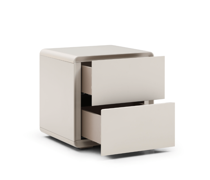 Kota Bedside Table - Matte Beige.