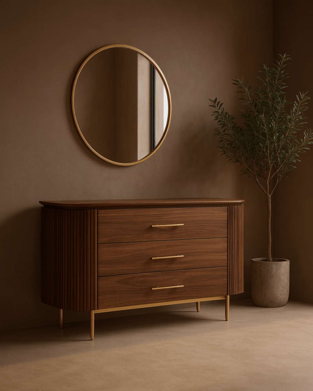 Tommy Franks Sleeping Lantine 3 Drawer Dresser - Dark Walnut House of Isabella UK