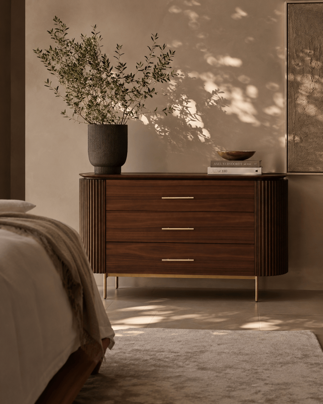 Tommy Franks Sleeping Lantine 3 Drawer Dresser - Dark Walnut House of Isabella UK