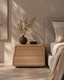 Tommy Franks Sleeping Madon Wide Bedside Table 700mm - Ash Oak House of Isabella UK