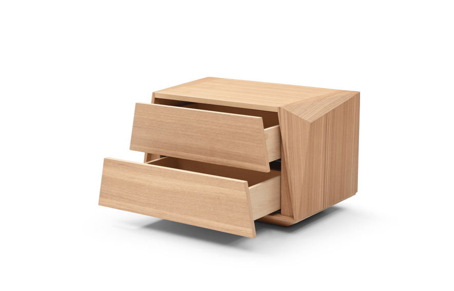 Madon Wide Bedside Table 700mm - Ash Oak.