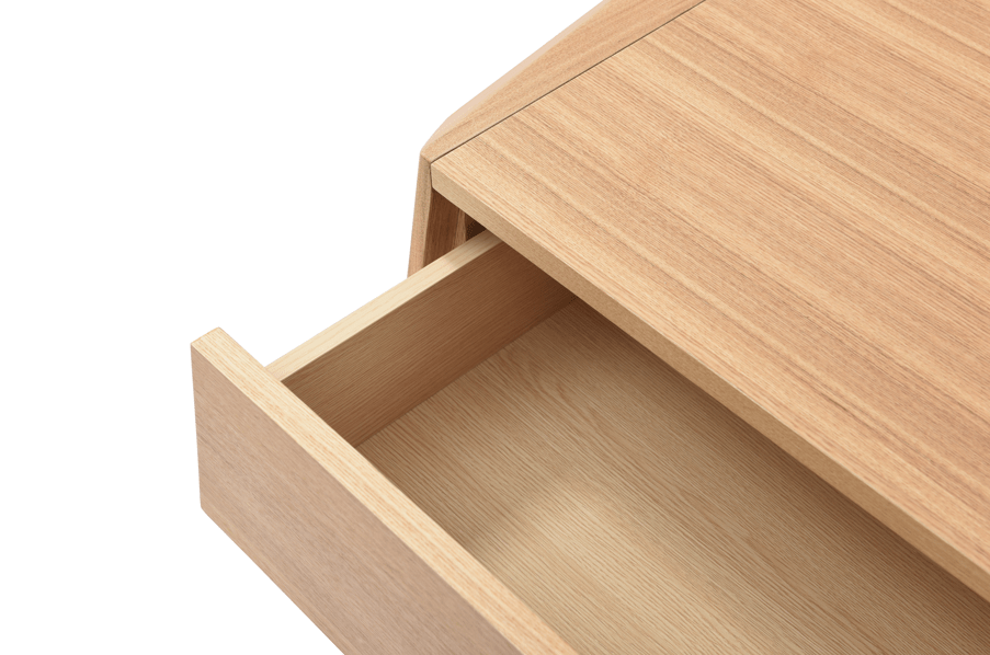 Madon Wide Bedside Table 700mm - Ash Oak.