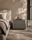 Tommy Franks Sleeping Madon Wide Bedside Table 700mm - Dark Grey Oak House of Isabella UK