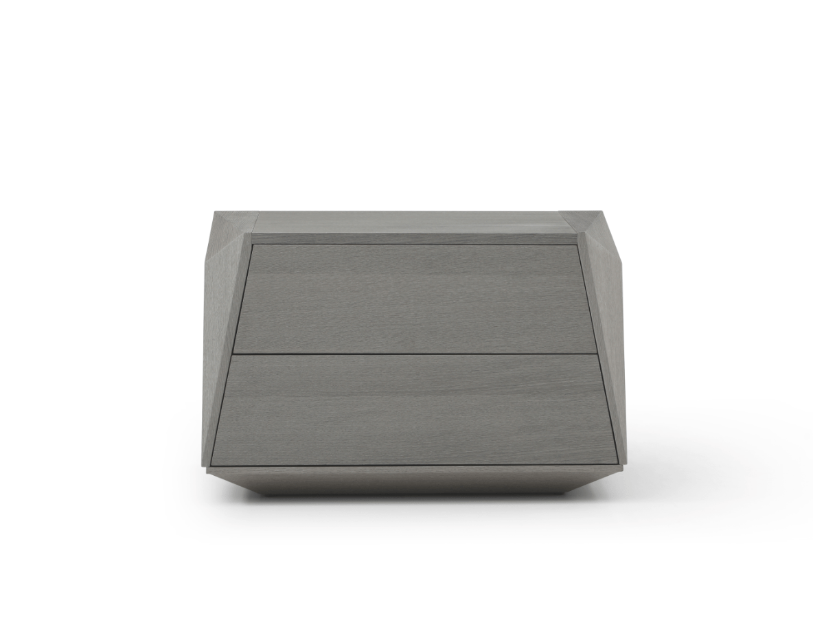 Madon Wide Bedside Table 700mm - Dark Grey Oak.