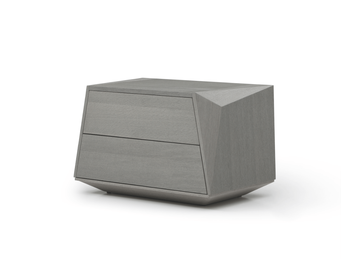 Madon Wide Bedside Table 700mm - Dark Grey Oak.