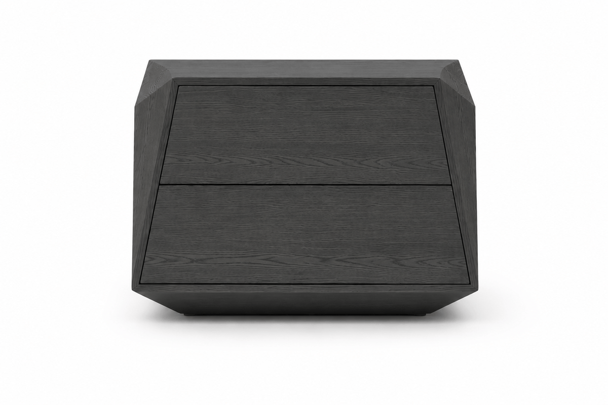 Tommy Franks Sleeping Madon Wide Bedside Table 700mm - Smoke Oak House of Isabella UK