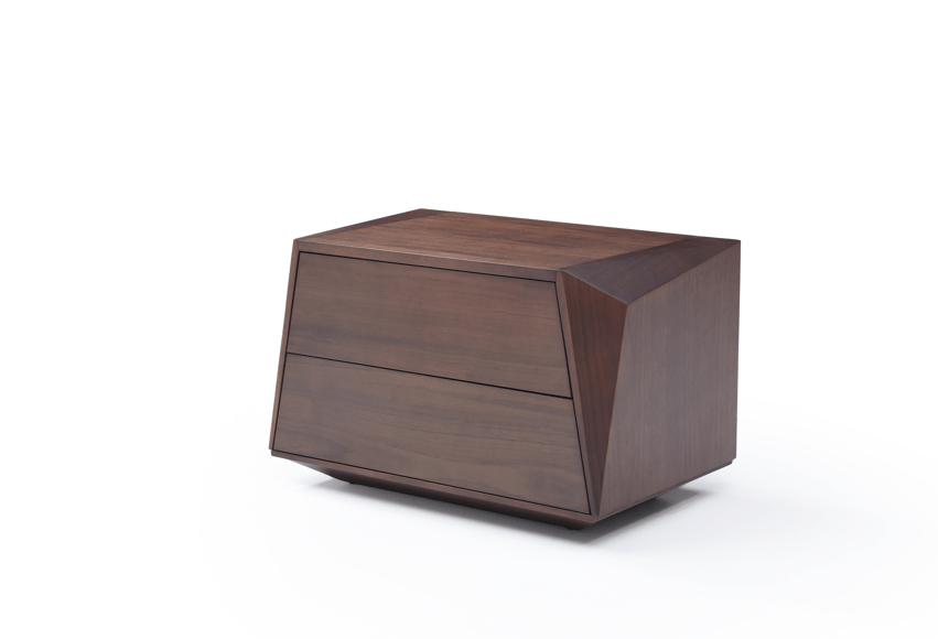 Madon Wide Bedside Table 700mm - Walnut.