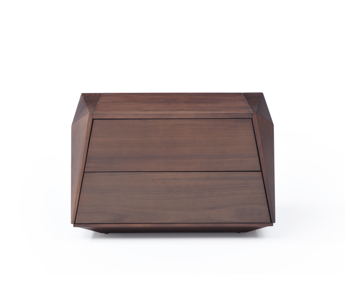 Madon Wide Bedside Table 700mm - Walnut.
