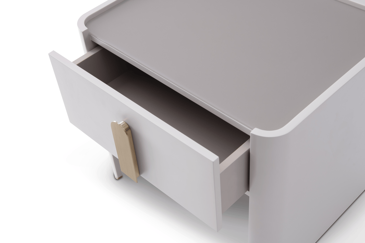 Tommy Franks Sleeping Polaris Bedside Table - Matte Beige House of Isabella UK