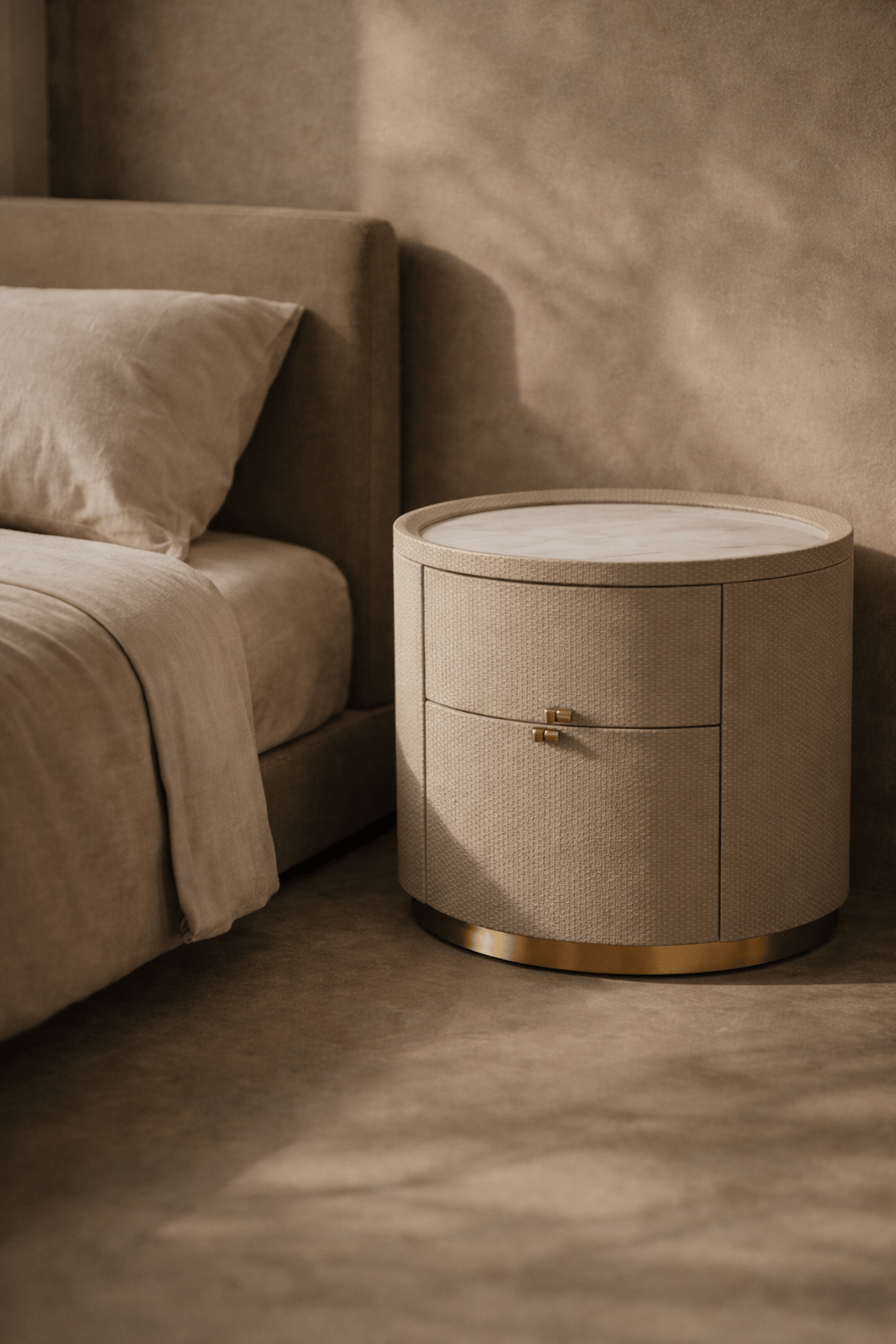 Tommy Franks Sleeping Ritz Bedside Table - White Marble House of Isabella UK
