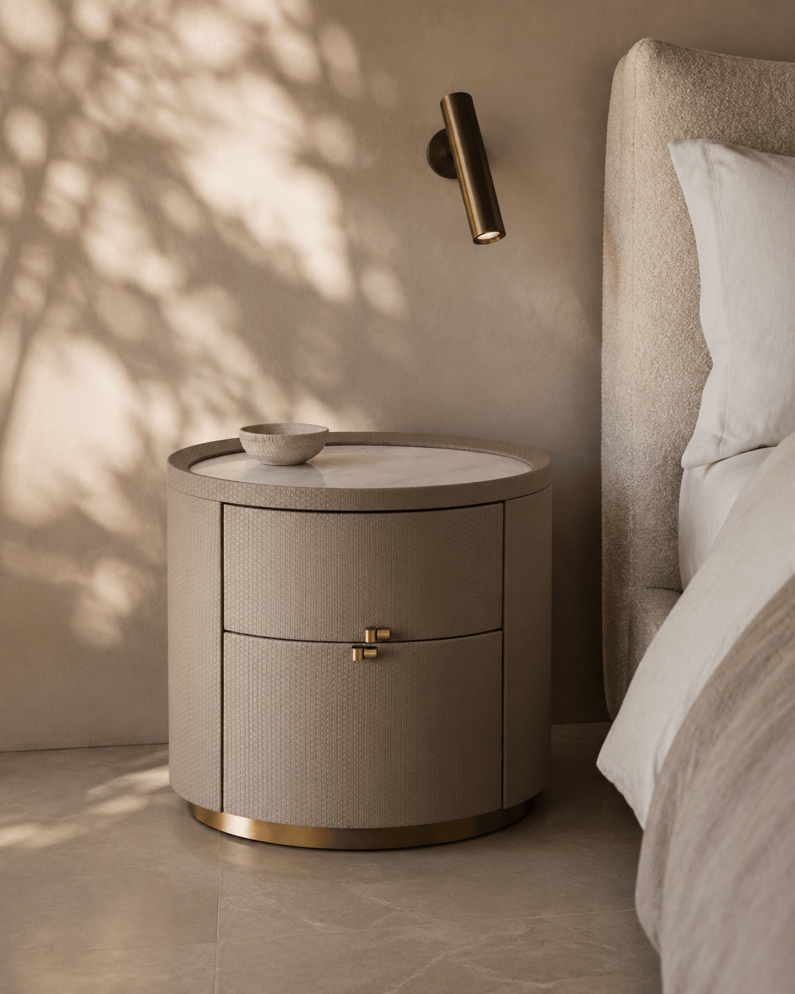 Tommy Franks Sleeping Ritz Bedside Table - White Marble House of Isabella UK
