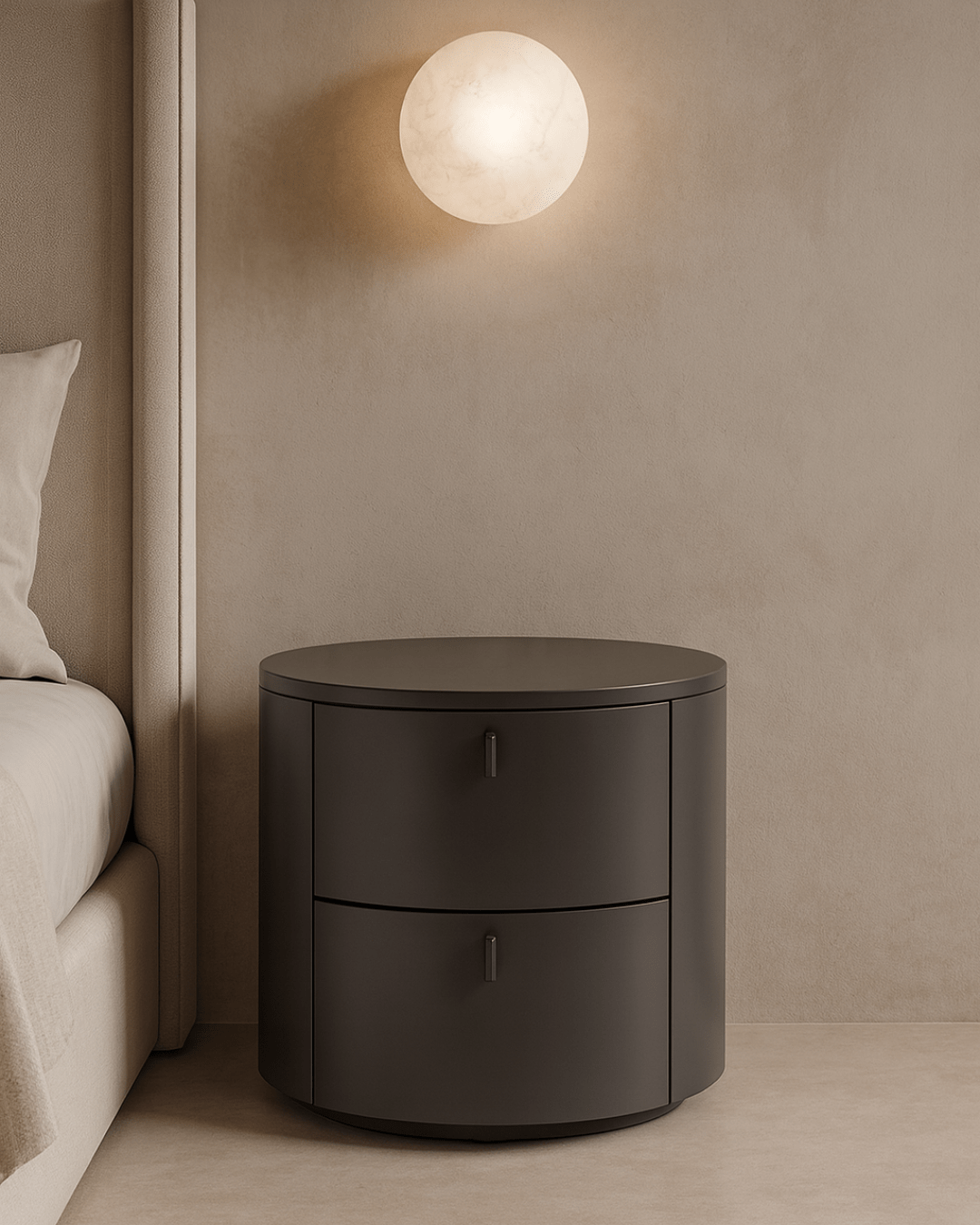 Tommy Franks Sleeping Sims Bedside Table - Matte Anthracite House of Isabella UK