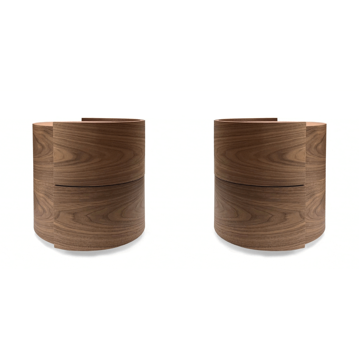 Dexter Bedside Table - Walnut - Pair.