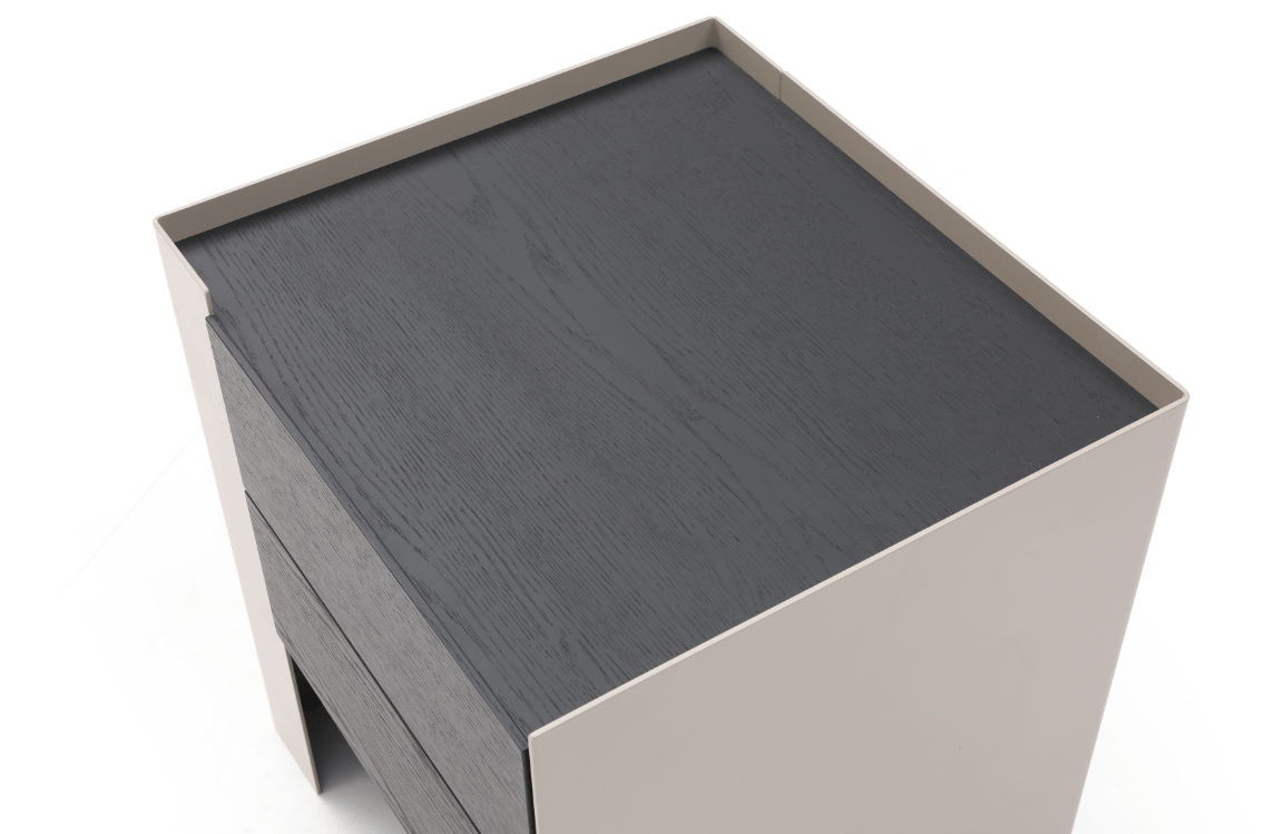 Tunica Bedside Table - Taupe - Pair.