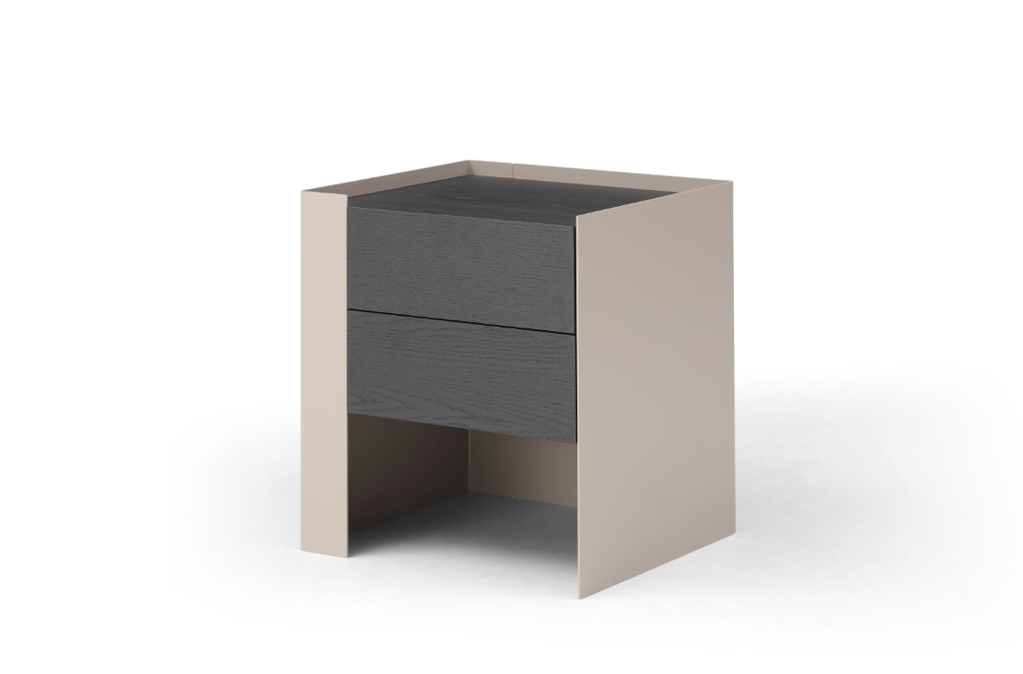 Tunica Bedside Table - Taupe - Pair.