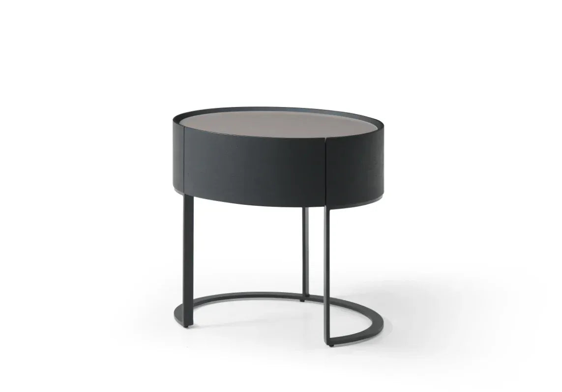 Tommy Franks Sleeping Verge Bedside Table - Black Oak House of Isabella UK