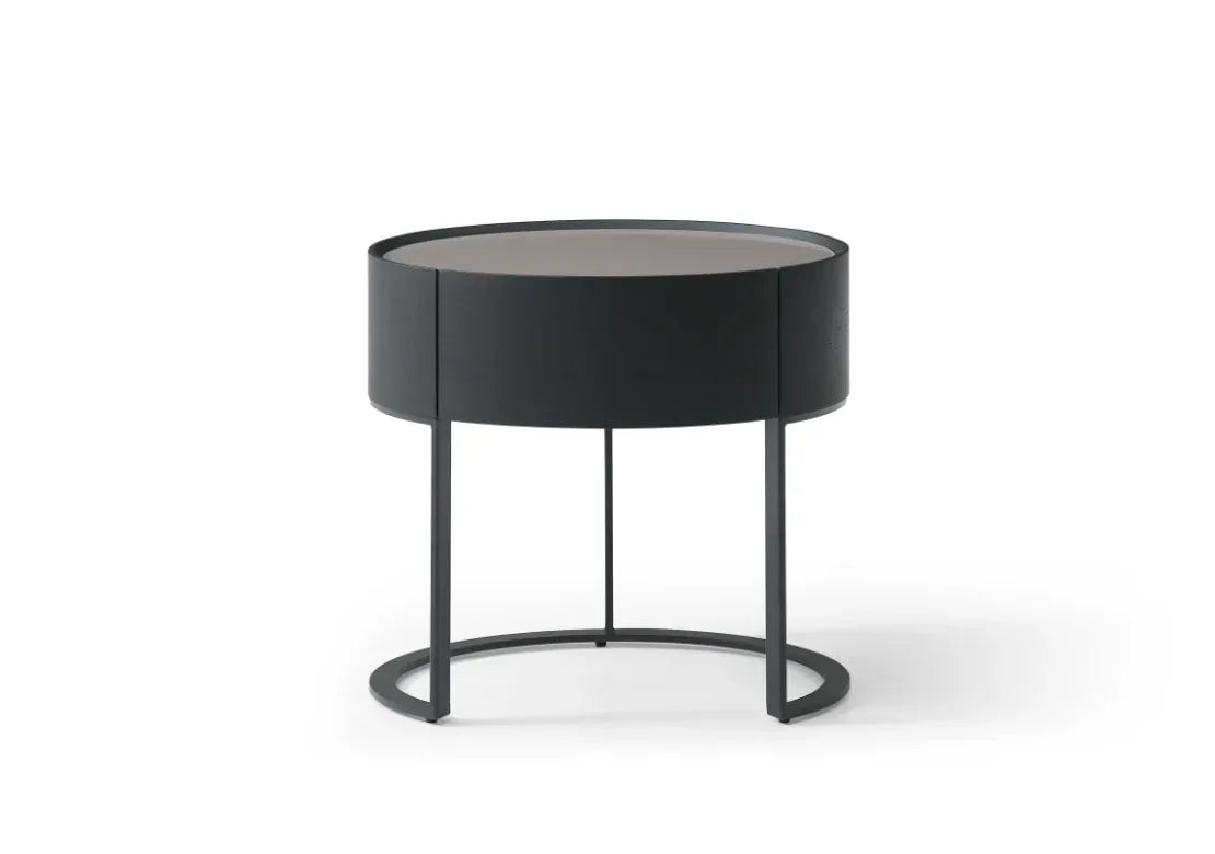 Tommy Franks Sleeping Verge Bedside Table - Black Oak House of Isabella UK