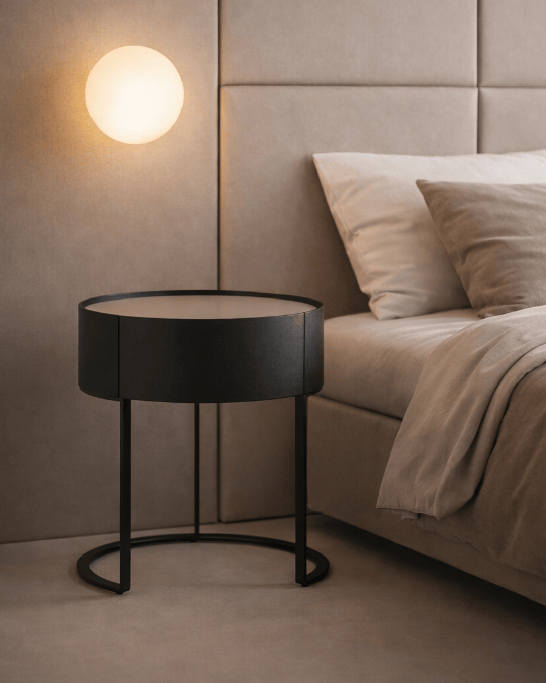 Tommy Franks Sleeping Verge Bedside Table - Black Oak House of Isabella UK