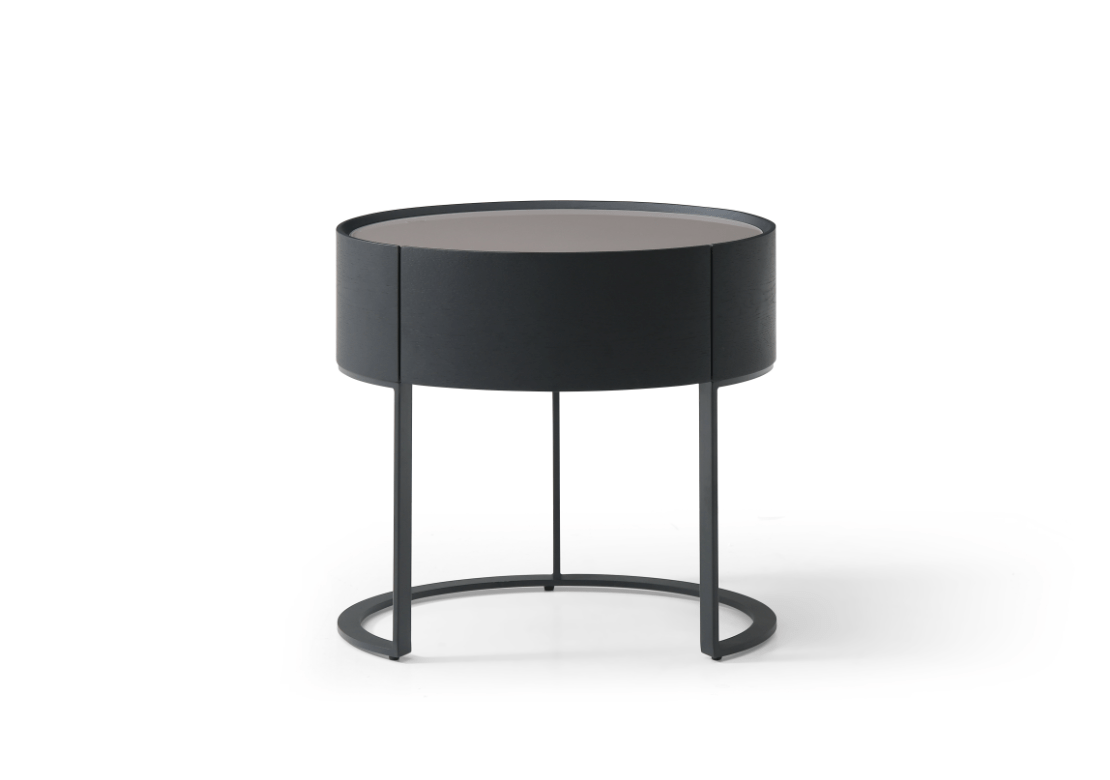 Verge Bedside Table - Grey Wash Oak.