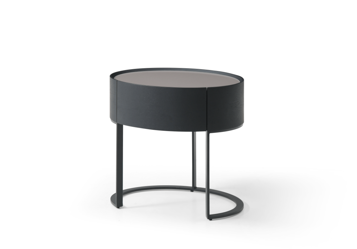 Verge Bedside Table - Grey Wash Oak.