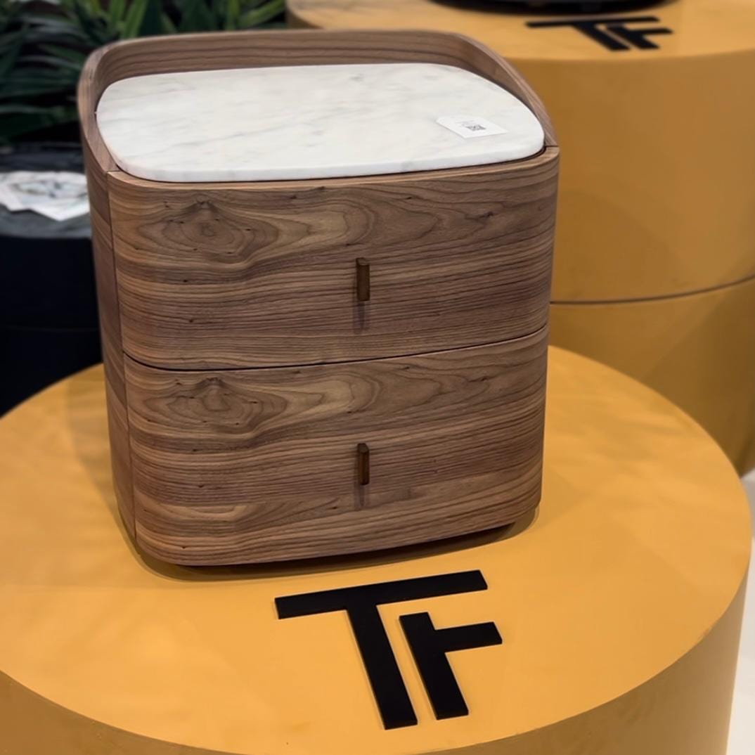 Vertu Bedside Table - Walnut.