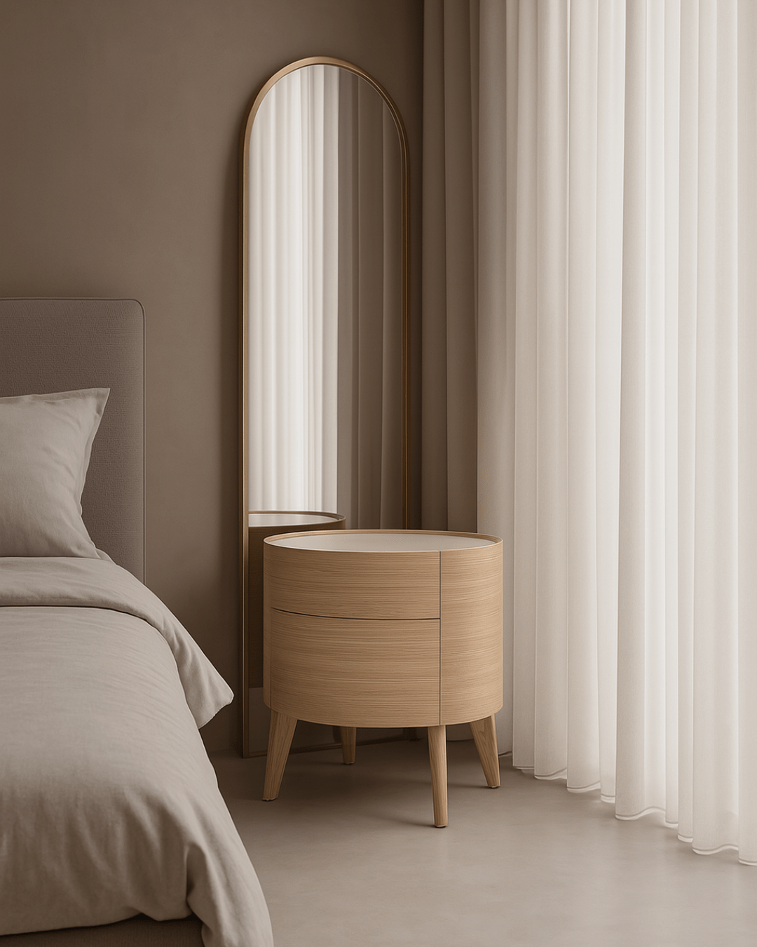 Tommy Franks Sleeping Weston Bedside Table - Ash Oak House of Isabella UK