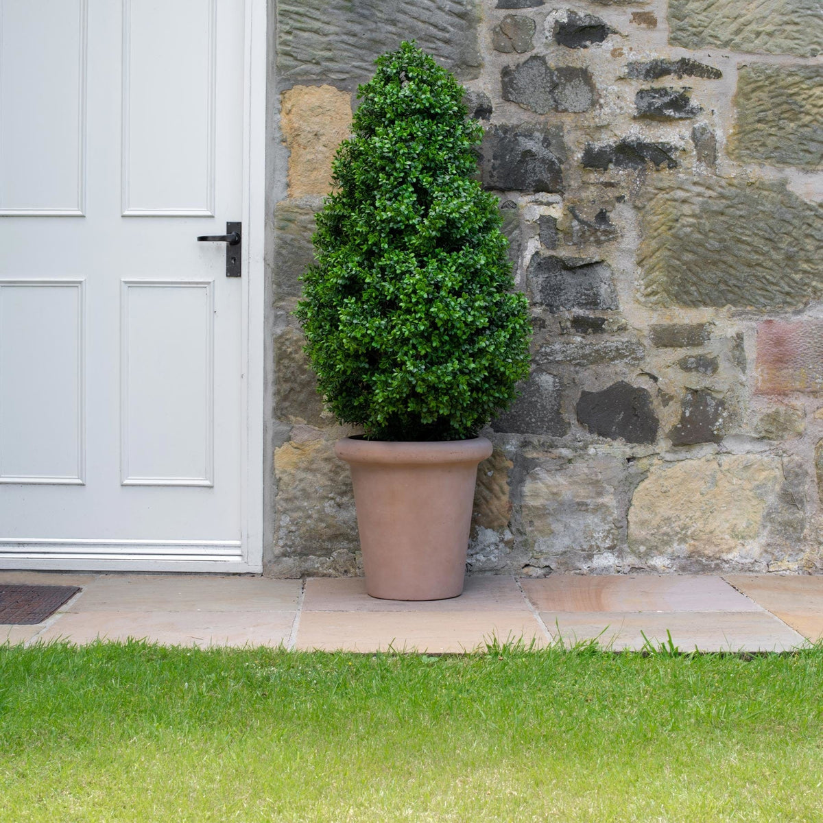 AN Buxus Tower in Ravello Pot 130cm UV.