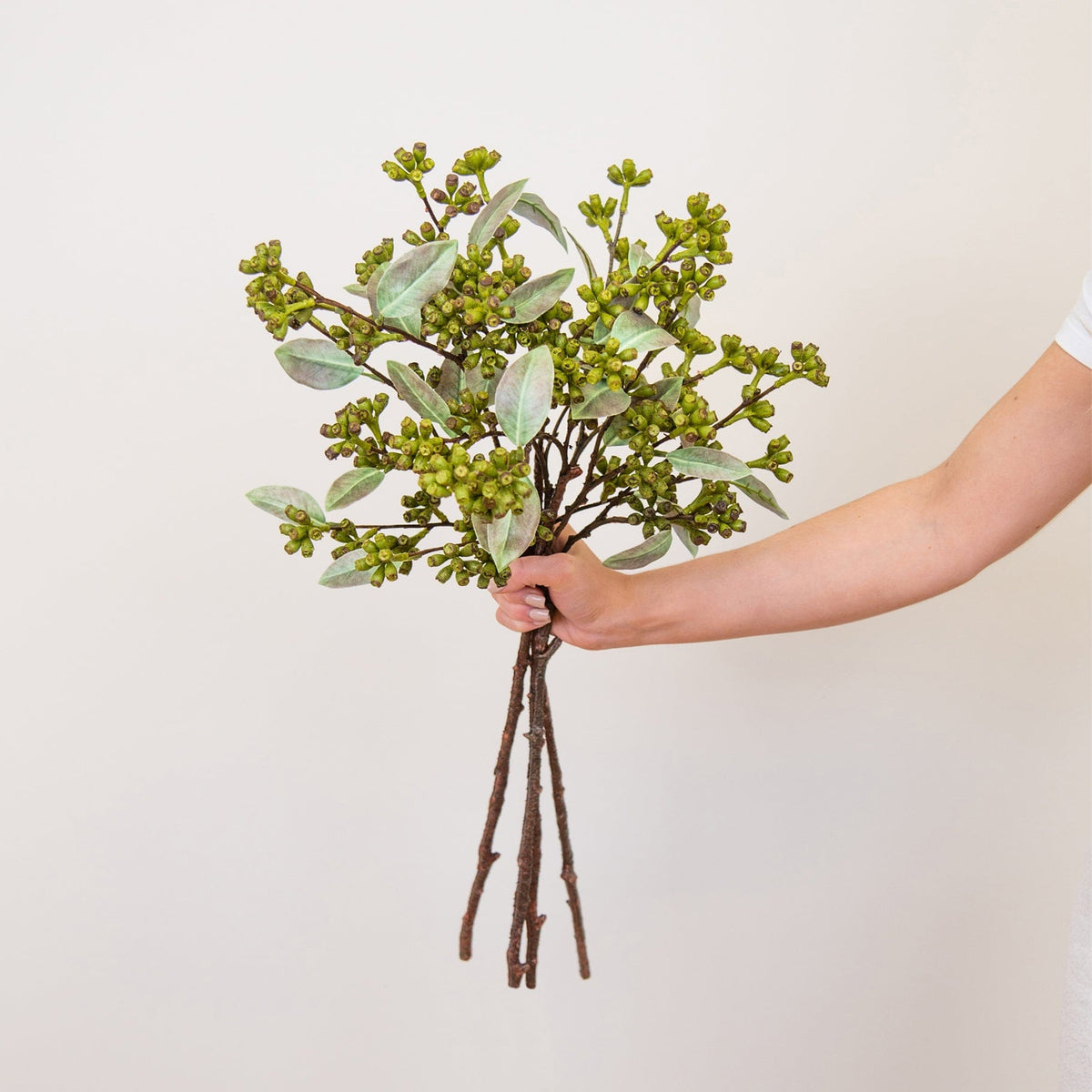 FS Eucalyptus Seed Pod Spray Green GB 82cm.