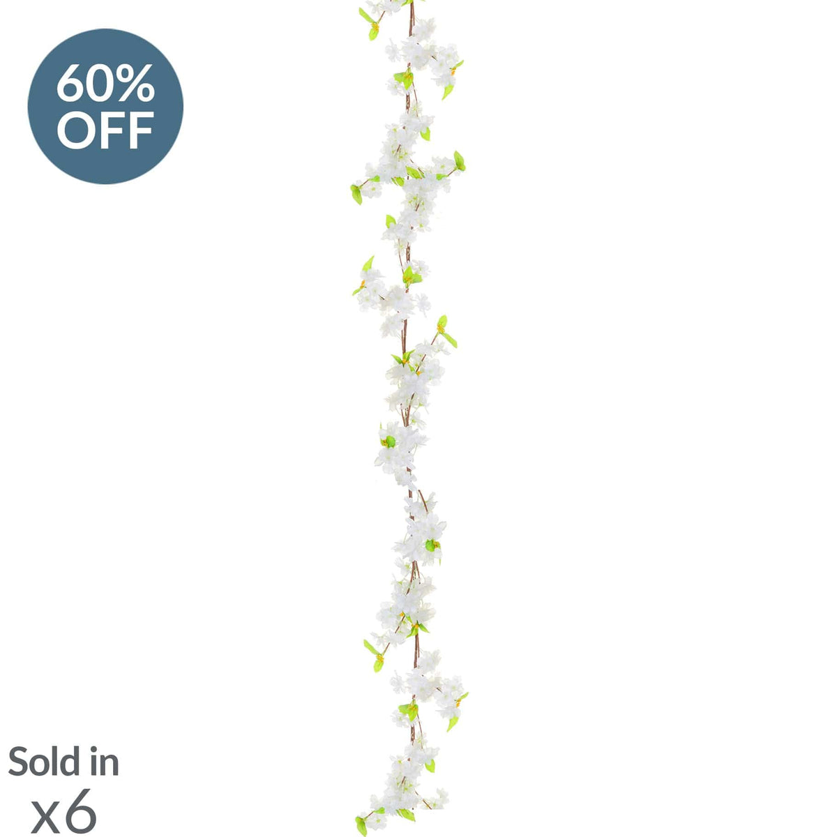 I & T Cherry Blossom Garland White 230cm.