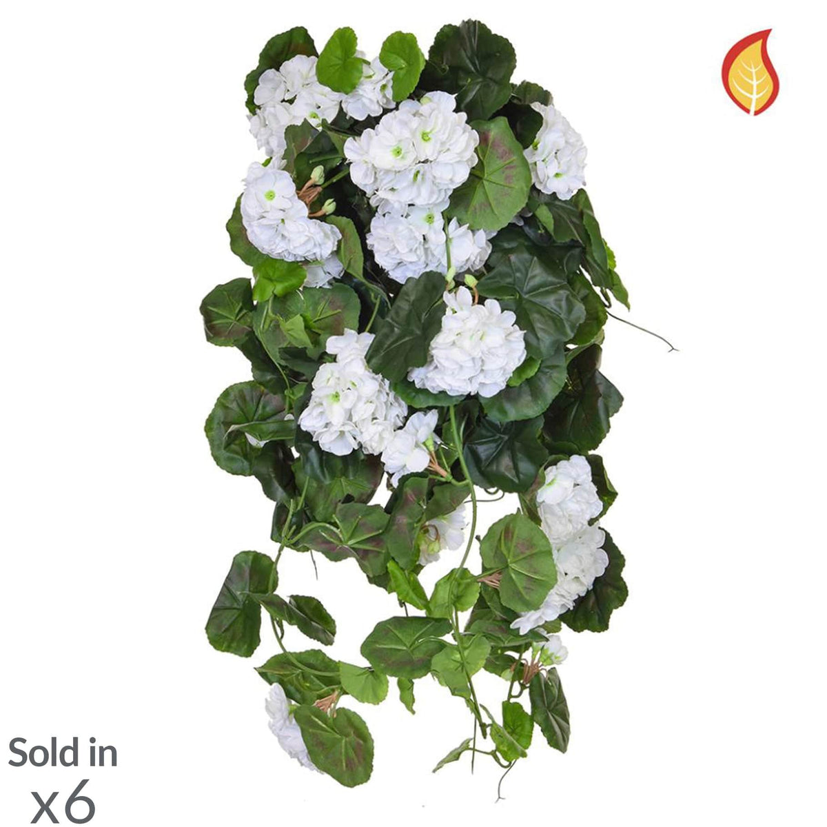 I & T Geranium Vine White 73cm FR-S1.