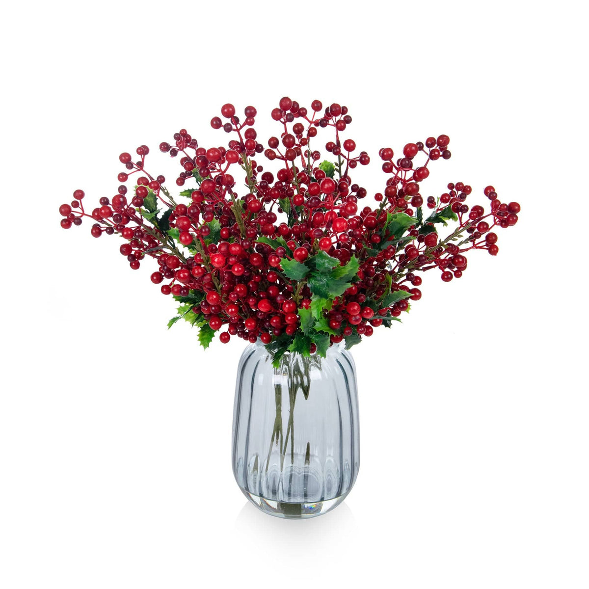 PP Berries and Holly in Vase JM 40cm.