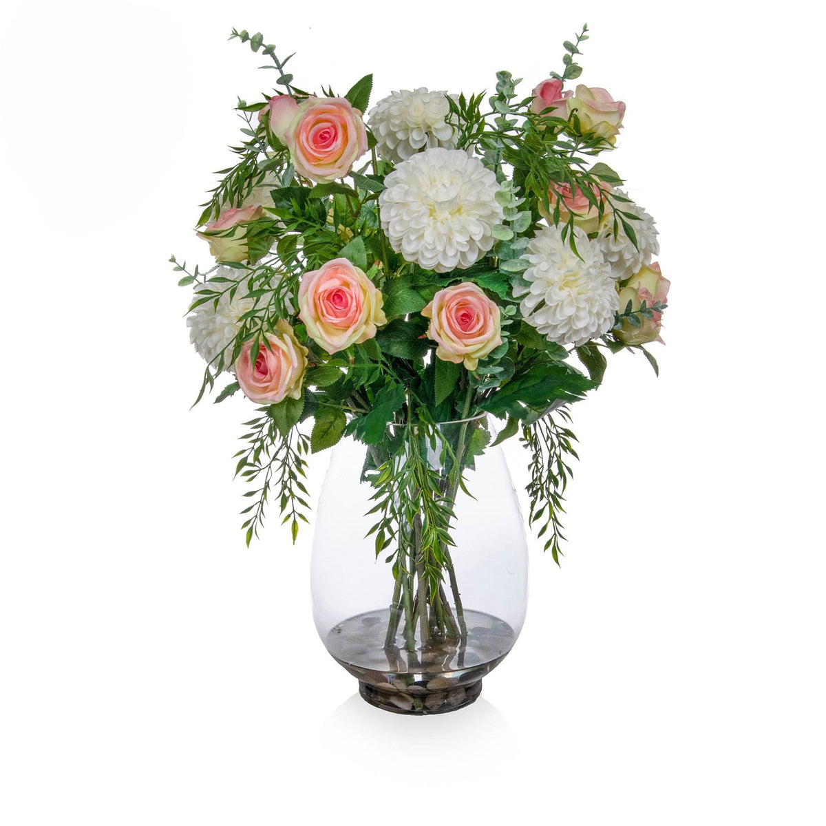 PP Chrysanthemum & Roses in Vase HY 68cm.