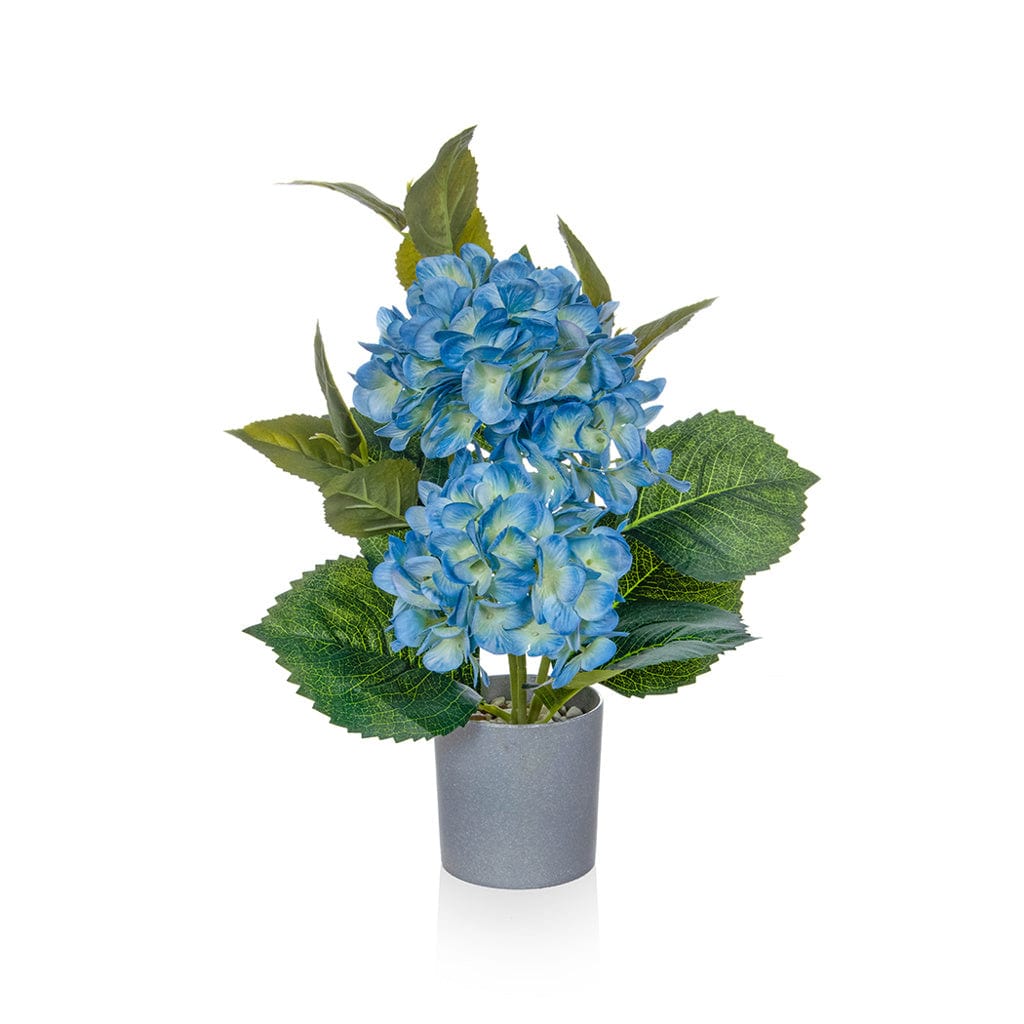 PP Hydrangea Blue in Grey Pot 45cm.