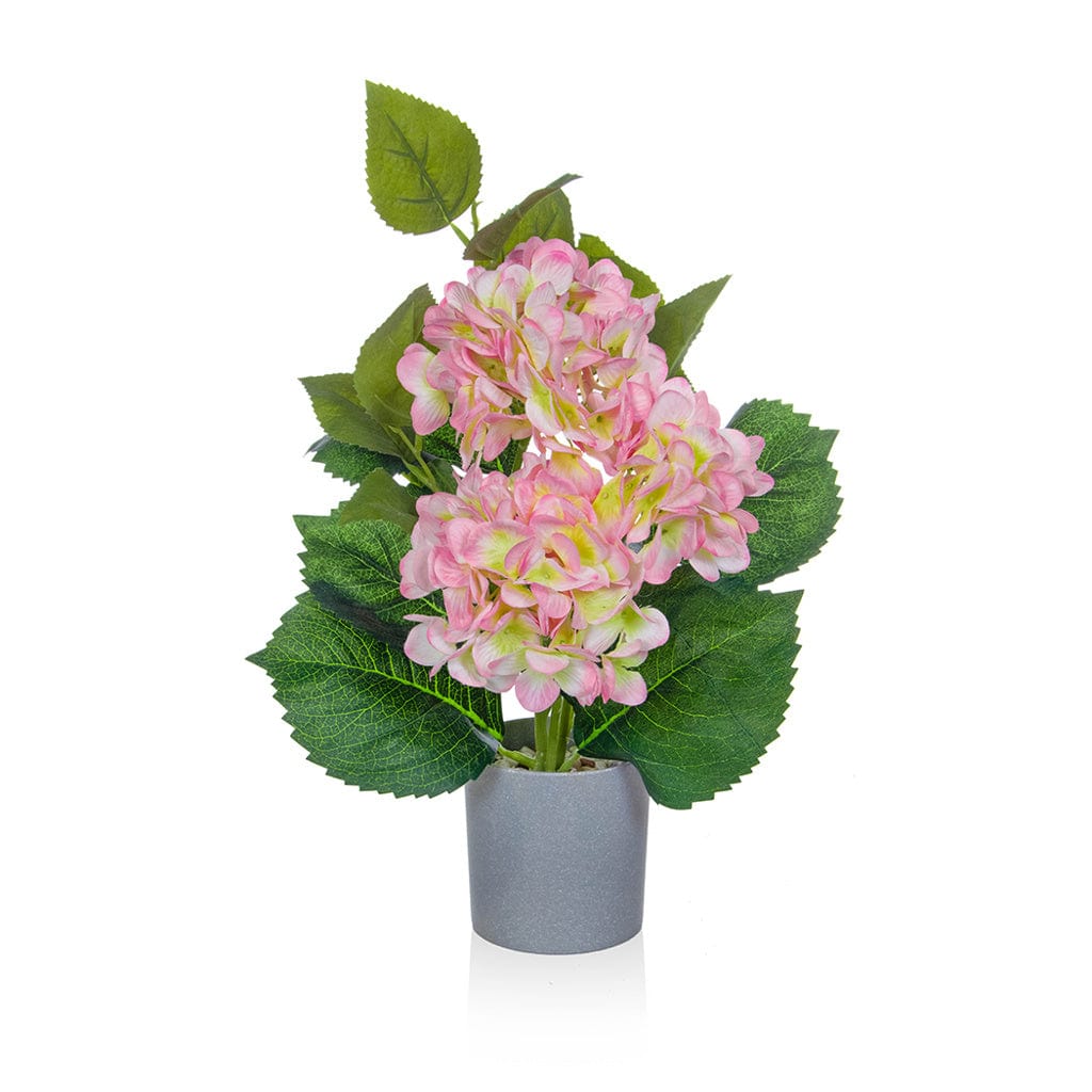 PP Hydrangea Pink in Grey Pot 45cm.