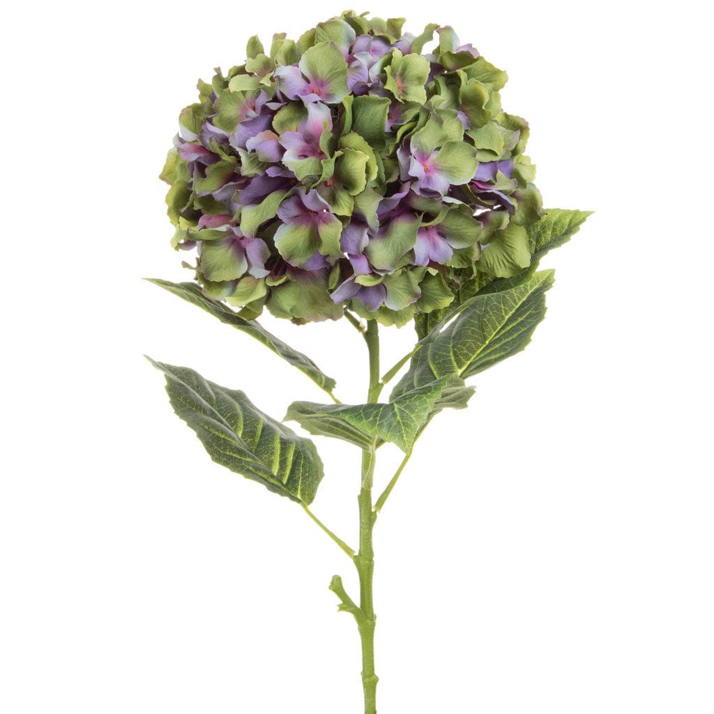 SF Hydrangea Lge Antique Gr/Pur HY 101cm.