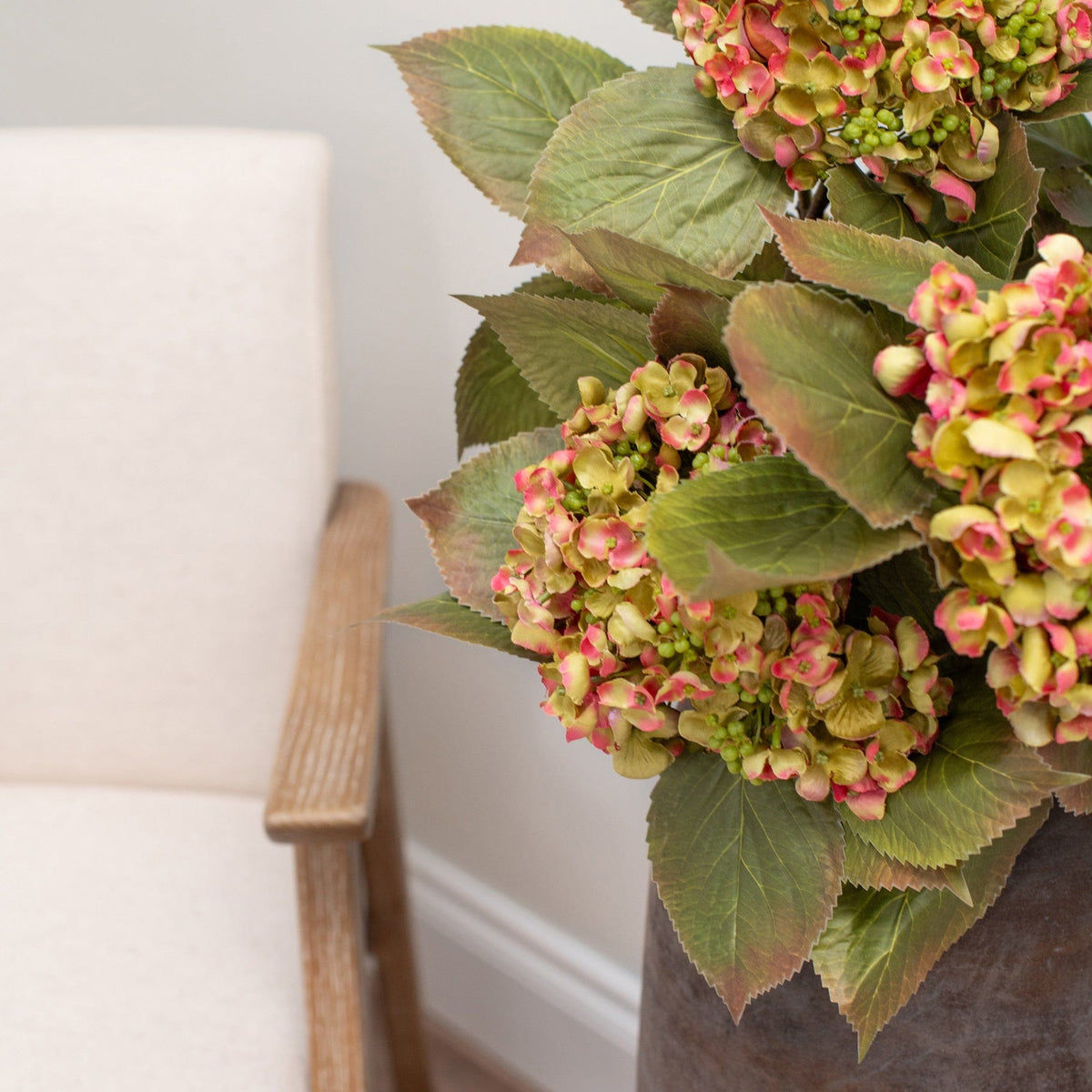 SF Hydrangea Pink/Grn 80cm.