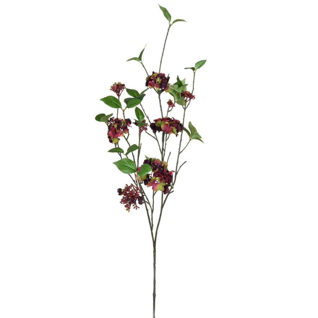 SF Mini Hydrangea Spray R/GR GB 99cm.