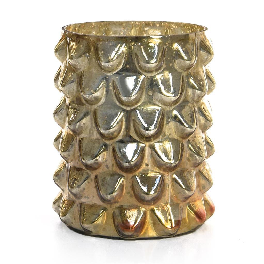 V-Pot Beadnel Glass Gld Vase 20cm.