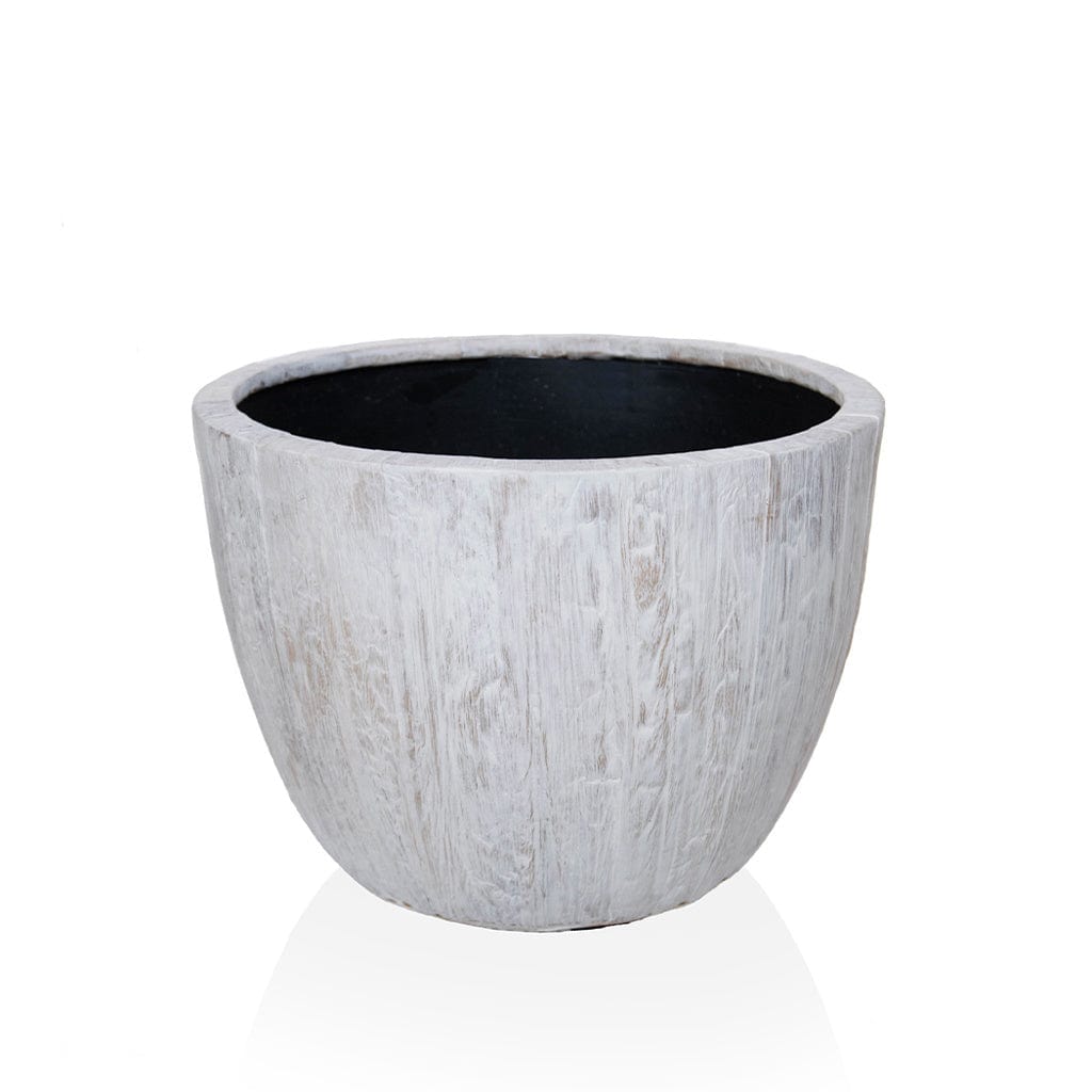 V-Pot Cream Leaf Round Large 26x19cm.