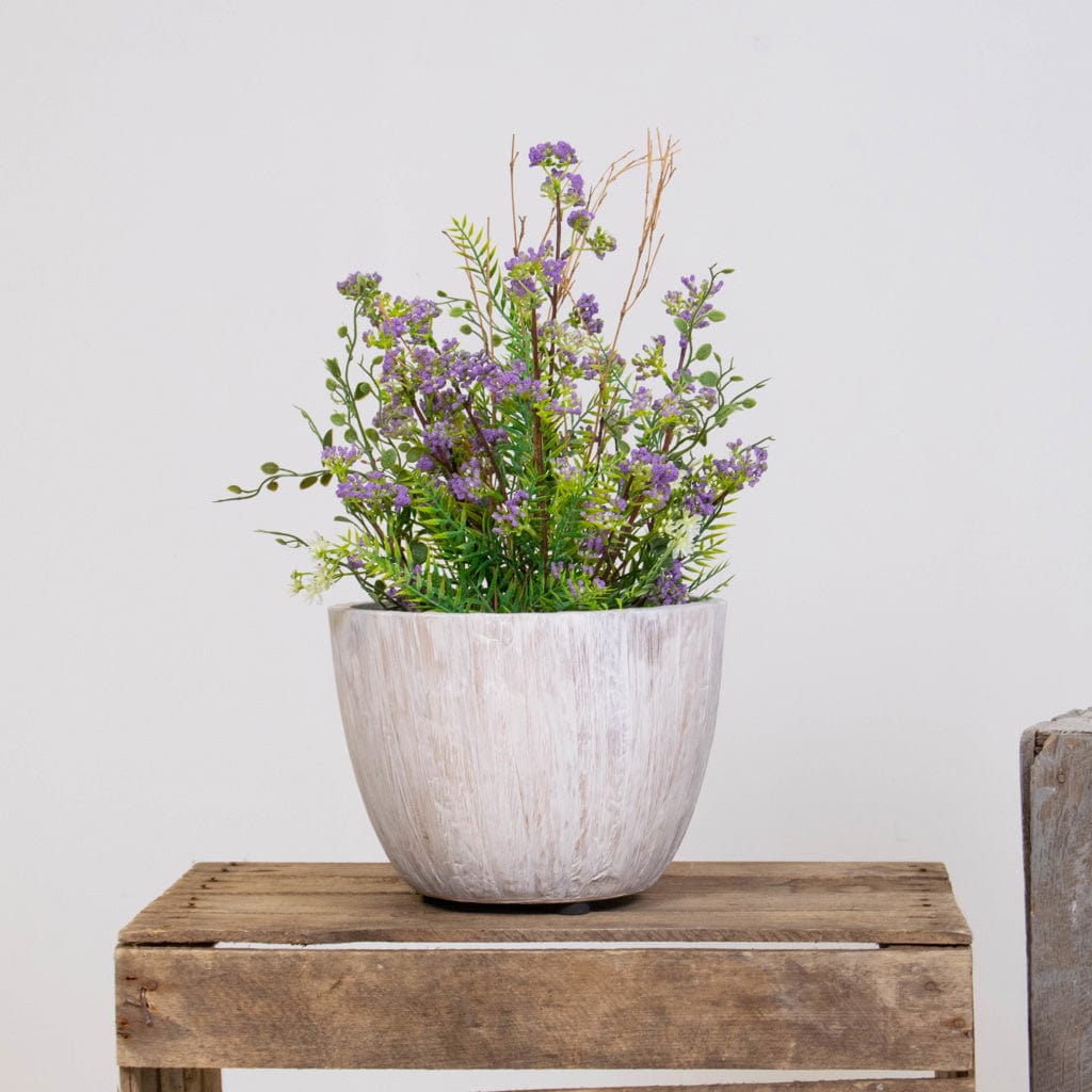 V-Pot Cream Leaf Round Large 26x19cm.