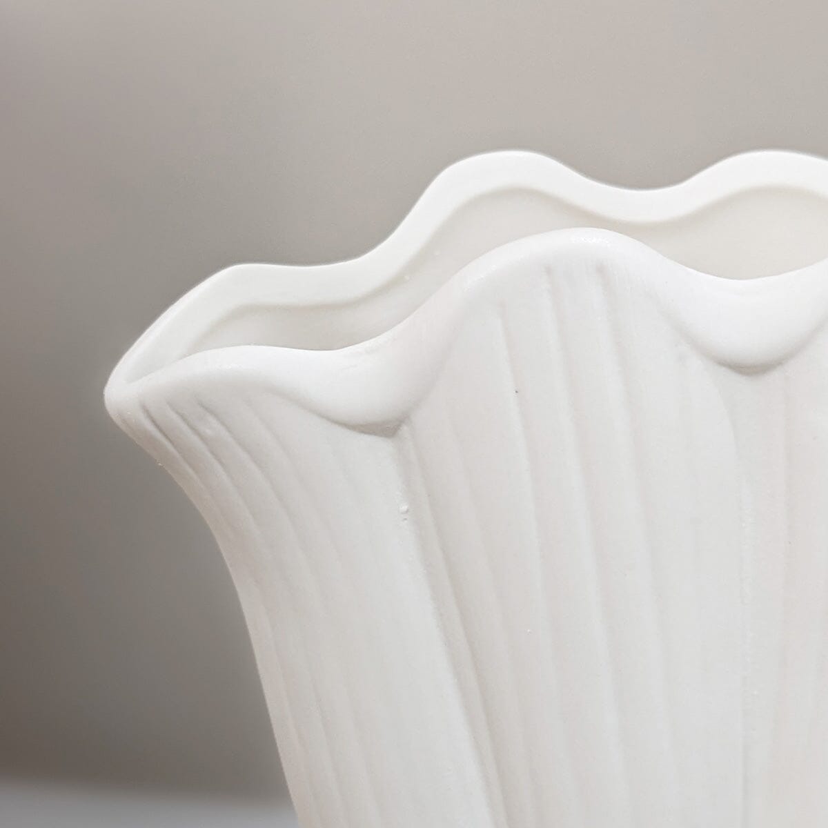 Trixie Neutral Scalloped Shell Vase