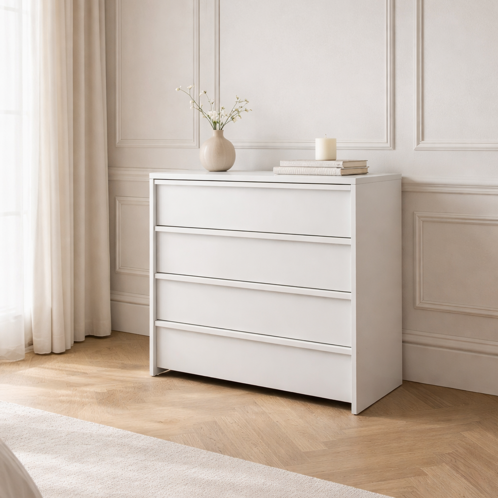 Twenty10 Designs Furniture Albion 4 Drawer Chest in Stone / 800 x 450 x 800 mm Albion Chest House of Isabella UK