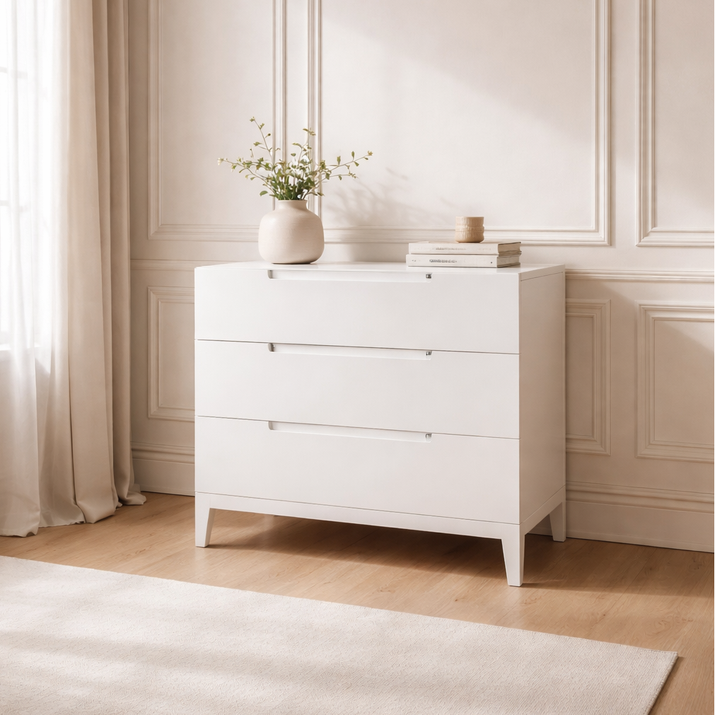 Twenty10 Designs Furniture White / 800 x 416 x 800 mm Orchid 3 Drawer Chest House of Isabella UK