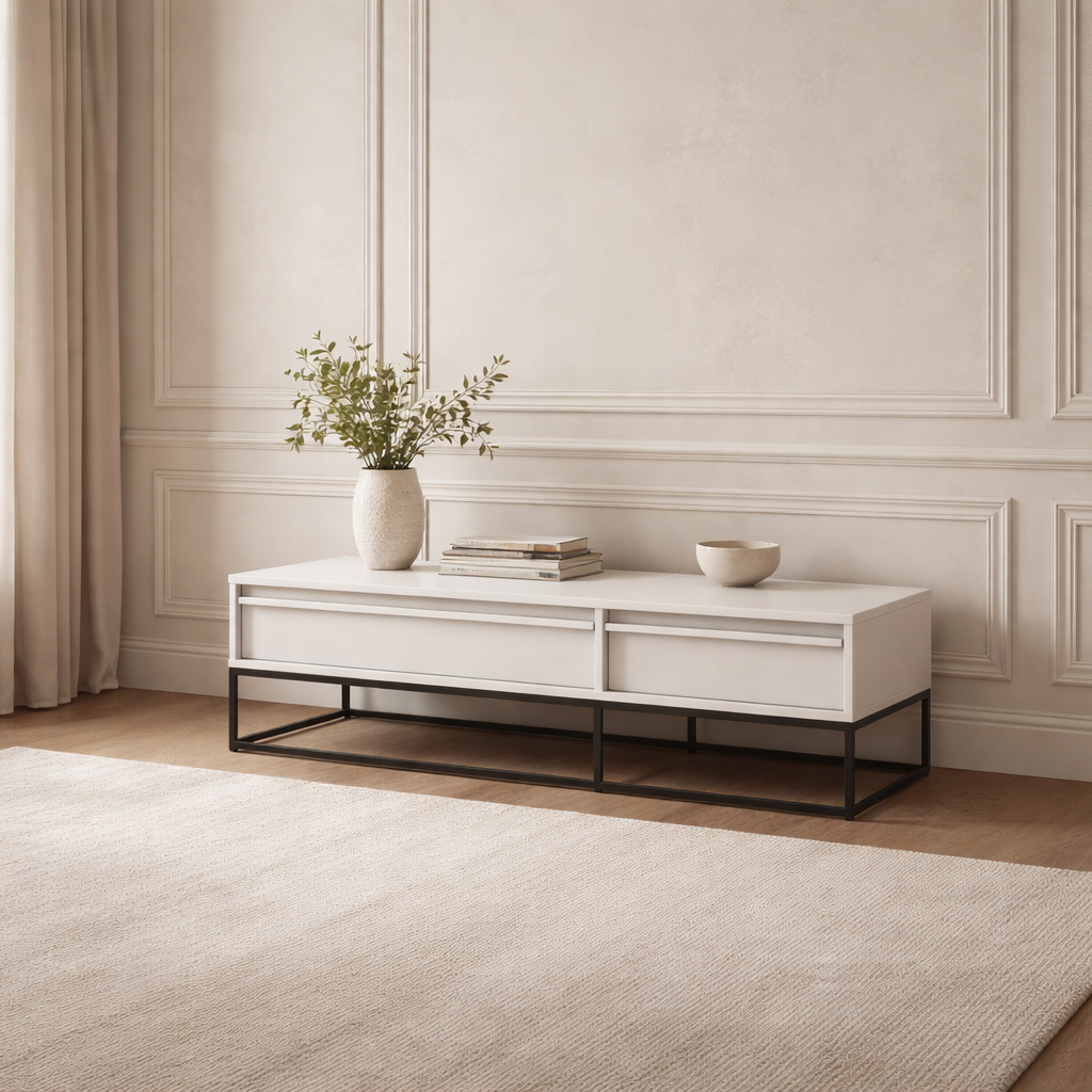 Twenty10 Designs Living Albion TV Unit in Stone / 1200 x 500 x400 mm Albion TV Unit House of Isabella UK