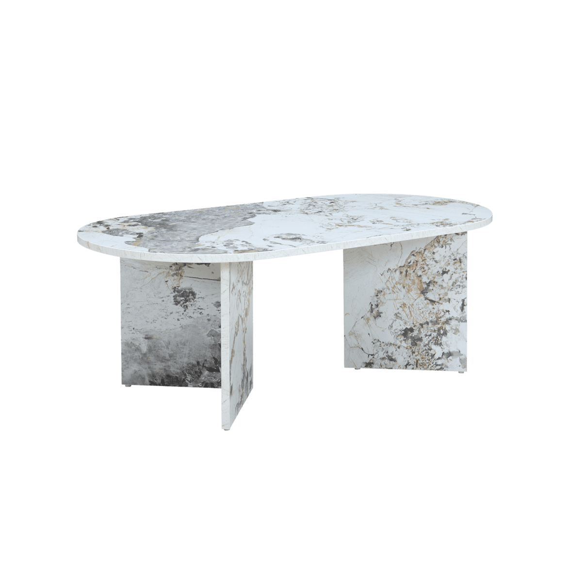Twenty10 Designs Living Aura Oval Coffee Table Pandora Marble Effect / 1000 x 500 x 360 mm Aura Oval Coffee Table House of Isabella UK