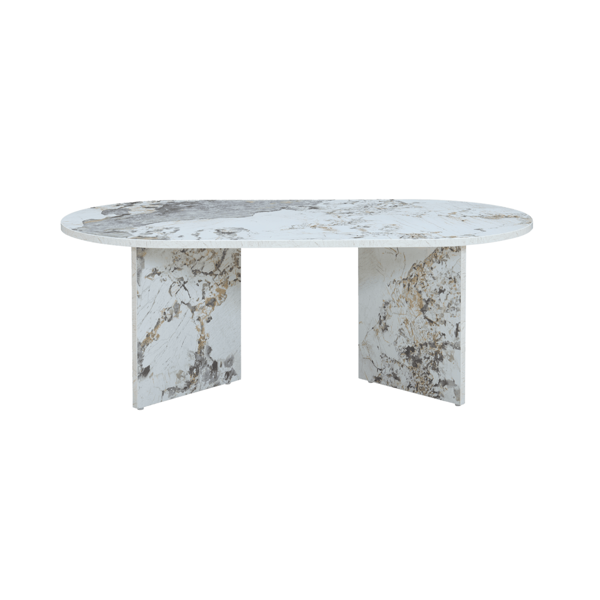 Twenty10 Designs Living Aura Oval Coffee Table Pandora Marble Effect / 1000 x 500 x 360 mm Aura Oval Coffee Table House of Isabella UK