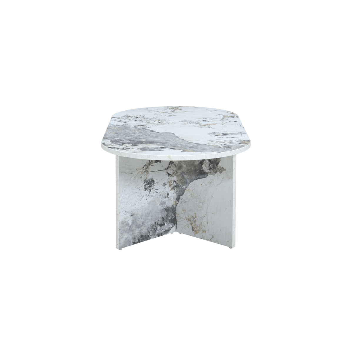 Twenty10 Designs Living Aura Oval Coffee Table Pandora Marble Effect / 1000 x 500 x 360 mm Aura Oval Coffee Table House of Isabella UK