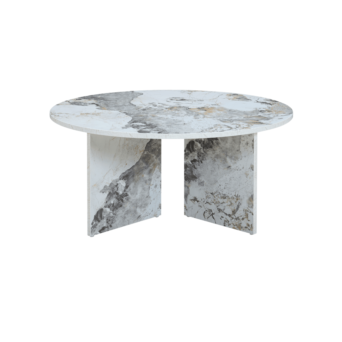 Twenty10 Designs Living Aura Round Coffee Table Pandora Marble Effect / 800 x 800 x 360 mm Aura Round Coffee Table House of Isabella UK