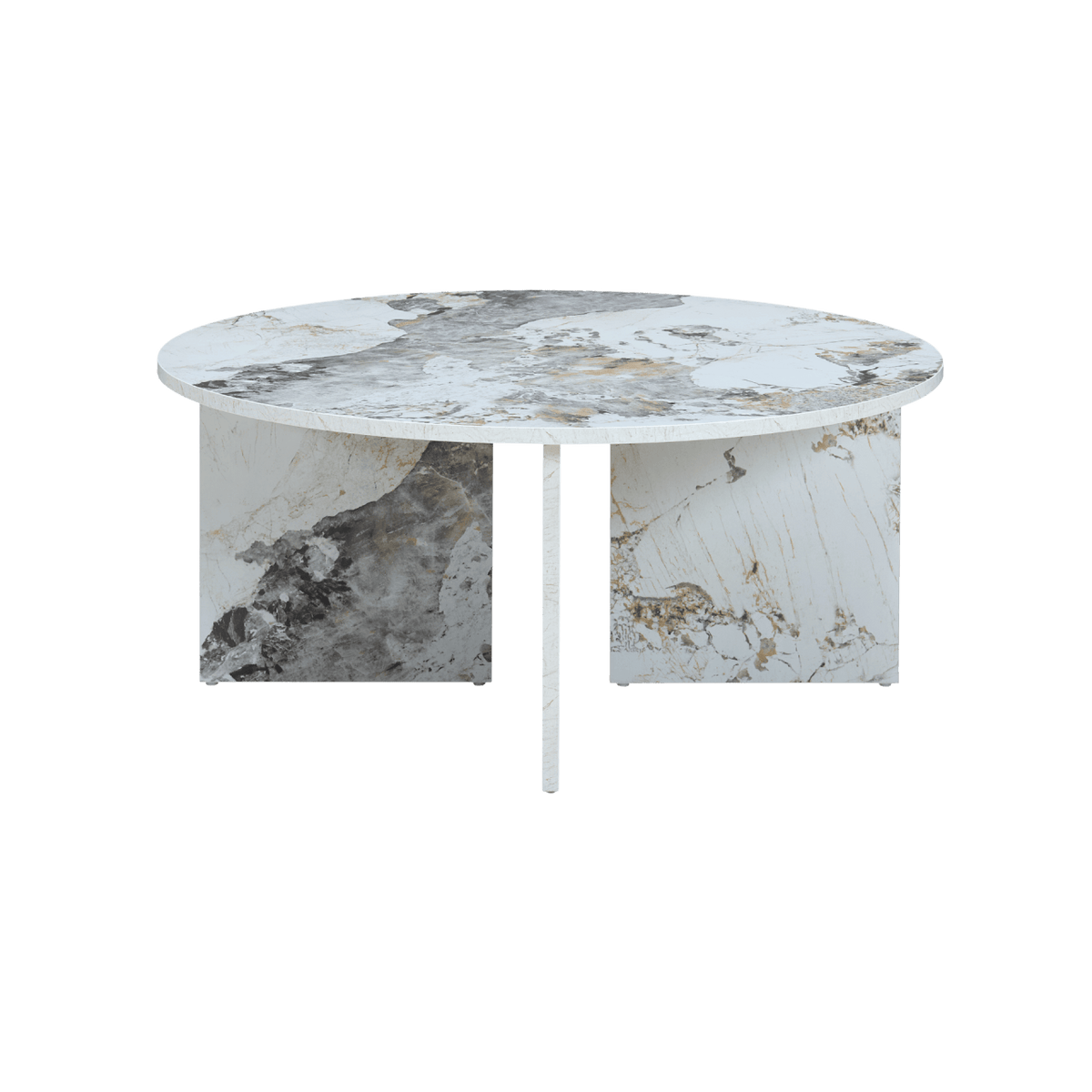 Twenty10 Designs Living Aura Round Coffee Table Pandora Marble Effect / 800 x 800 x 360 mm Aura Round Coffee Table House of Isabella UK