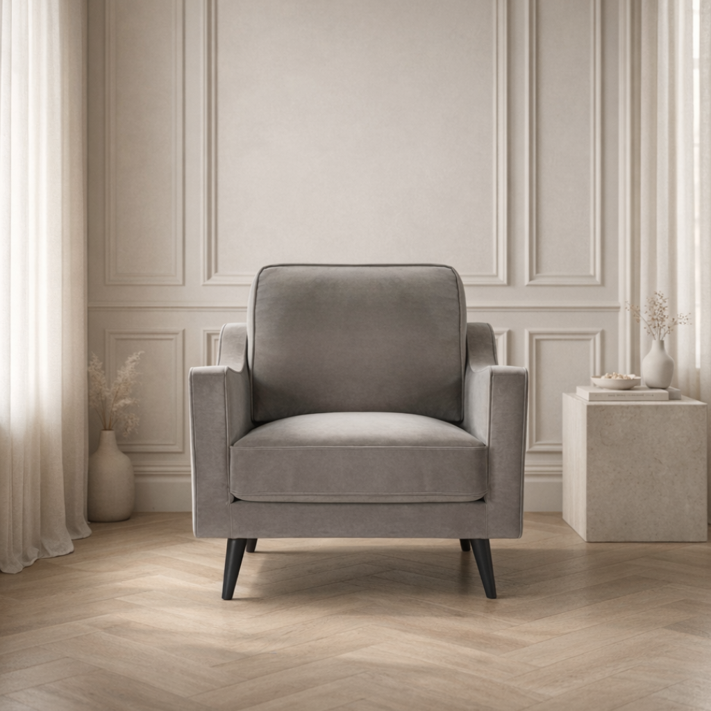Twenty10 Designs Living Daffy Armchair - Greige Linen House of Isabella UK